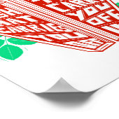 Husten Rose Farbe Kunst Poster (Ecke)