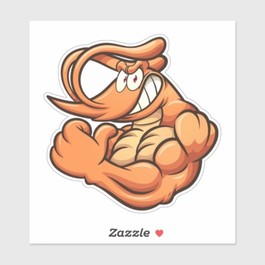 Husten Typ - Garnelen Aufkleber (Blatt)