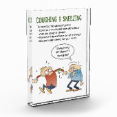 Husten und Niesen in Ihrem Ärmel Gesundheit Tipp Fotoblock (Links)