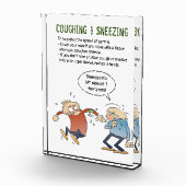 Husten und Niesen in Ihrem Ärmel Gesundheit Tipp Fotoblock (Rechts)