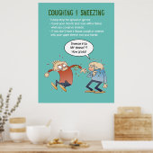 Husten und Niesen in Ihrem Schlauch Gesundheitstip Poster (Küche)