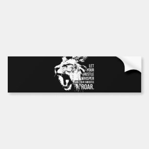 Hustle and Success - Work Hard - Lion Motivierend Autoaufkleber