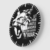 Hustle and Success - Work Hard - Lion Motivierend Große Wanduhr (Winkel)