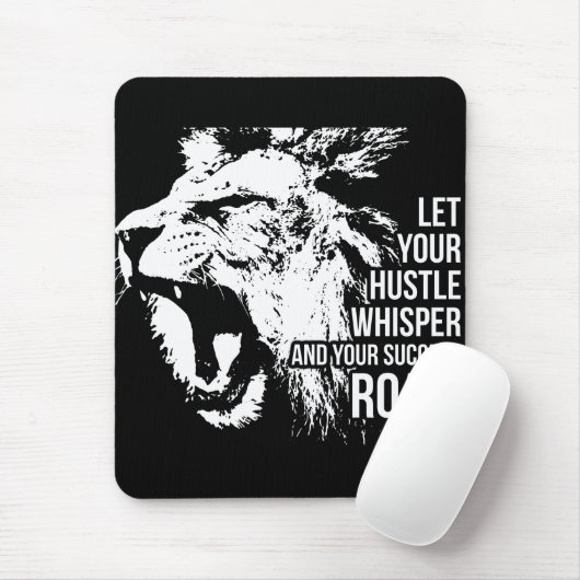 Hustle and Success - Work Hard - Lion Motivierend Mousepad (Mit Mouse)