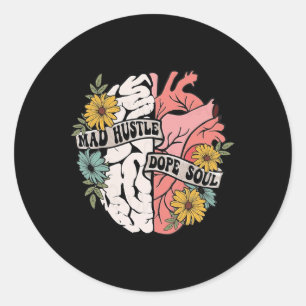 Hustle Drug Soul Blumental Brain Mental Health Awa Runder Aufkleber