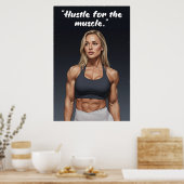 Hustle for the Muscle – Fitness Motivation Poster (Küche)