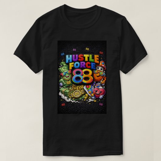Hustle Force 88 Black T Shirt (Design vorne)