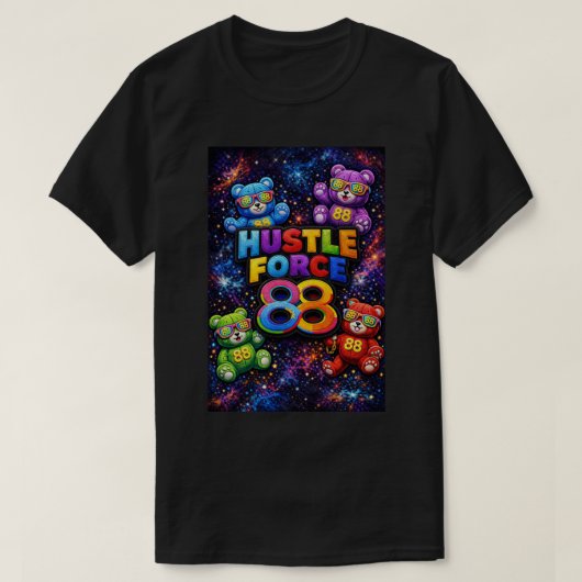 Hustle Force 88 Teddy Bear T-Shirt (Design vorne)