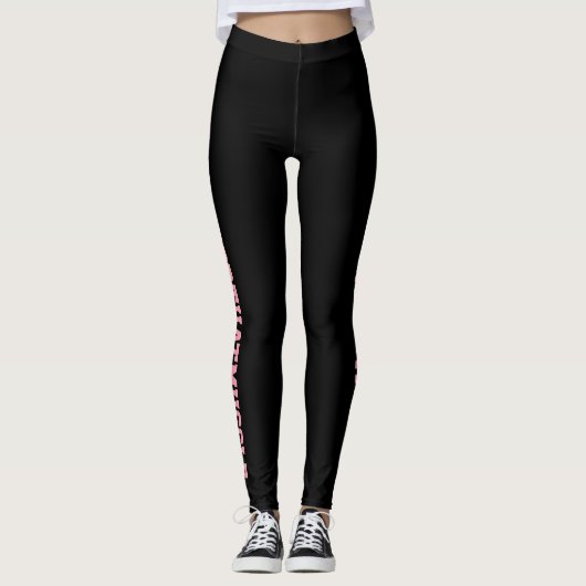 #Hustle für dieses Muskel-Schwarz-Rosa-Training Leggings (Vorderseite)
