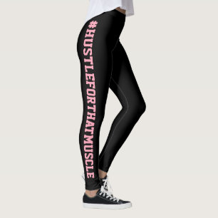 #Hustle für dieses Muskel-Schwarz-Rosa-Training Leggings