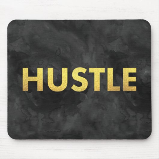 Hustle Gold Watercolor Moderne Typografie Mousepad (Vorne)