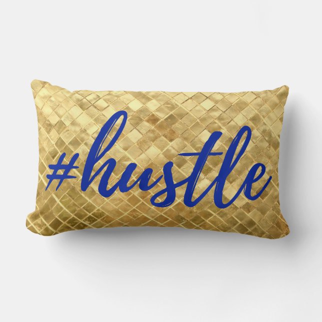 #Hustle Goldbeschaffenheits-Kissen Lendenkissen (Vorderseite)