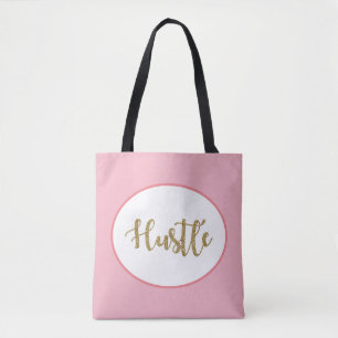 Hustle, goldener Glitzer, rosa und modern Tasche