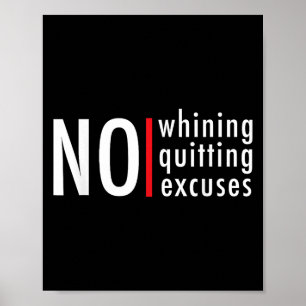 Hustle Gym No Whinting Ausreden Motivation zu verl Poster