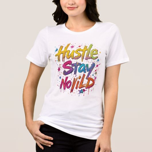 "Hustle Hard Graffiti T-Shirt – Bold Urban Street Tri-Blend Shirt (Vorderseite)
