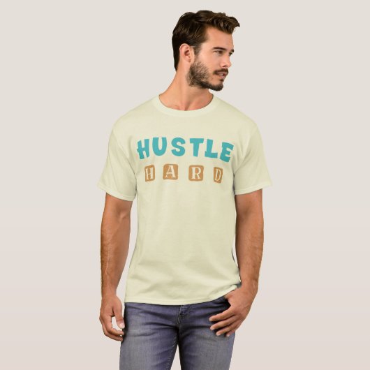 Hustle Hard Motivational Typography T-Shirt Design (Vorne ganz)