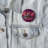 Hustle Hard - Pitbulle Hund mit Geld und Zigar Button (Beispiel)