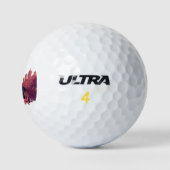 Hustle Hard - Pitbulle Hund mit Geld und Zigar Golfball (Logo)