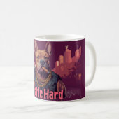 Hustle Hard - Pitbulle Hund mit Geld und Zigar Kaffeetasse (VorderseiteRechts)