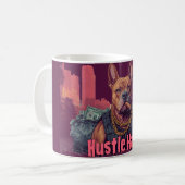 Hustle Hard - Pitbulle Hund mit Geld und Zigar Kaffeetasse (Vorderseite Links)