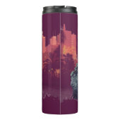 Hustle Hard - Pitbulle Hund mit Geld und Zigar Thermosbecher (Rückseite)