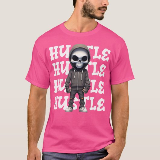 Hustle Hip Hop Skelett Urban Streetwear Money Sku T-Shirt (Vorderseite)