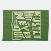 Hustle Hit und nie beenden Lacrosse Geschirrtuch (Horizontal)