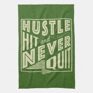 Hustle Hit und nie beenden Lacrosse Geschirrtuch
