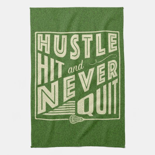 Hustle Hit und nie beenden Lacrosse Geschirrtuch (Vertikal)