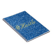 Hustle Imitate Blue Glitzer Design Notizblock (Rechte Seite)