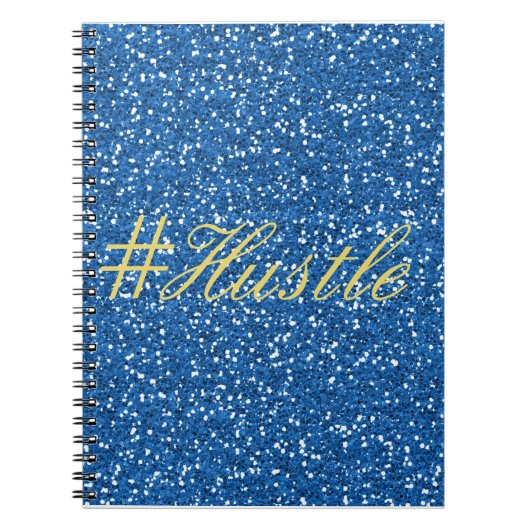 Hustle Imitate Blue Glitzer Design Notizblock (Vorderseite)