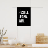 Hustle, Learn, Win - Success Motivierend Poster (Küche)