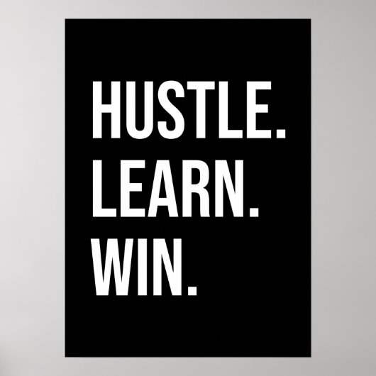 Hustle, Learn, Win - Success Motivierend Poster (Vorne)