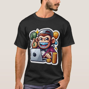 Hustle Monkey - Grafisches T-Shirt zur Geldherstel