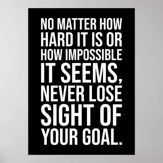 Hustle, Never Lose Sight Of Your Goal - Motivation Poster (Vorne)