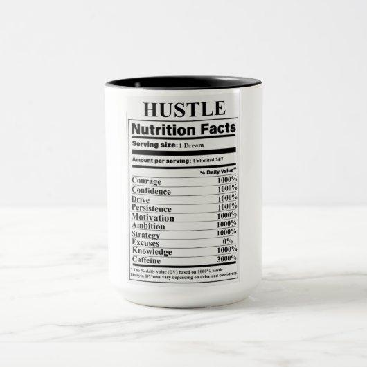 Hustle Nutrition Fakten Tasse (Zentrum)