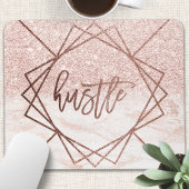 Hustle Rose Gold Marmor Rosa Rosa Imitate Glitzer Mousepad