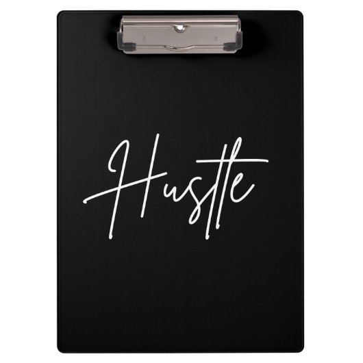 Hustle Script Clipboard – Modern Desk Accessory Klemmbrett (Vorderseite)