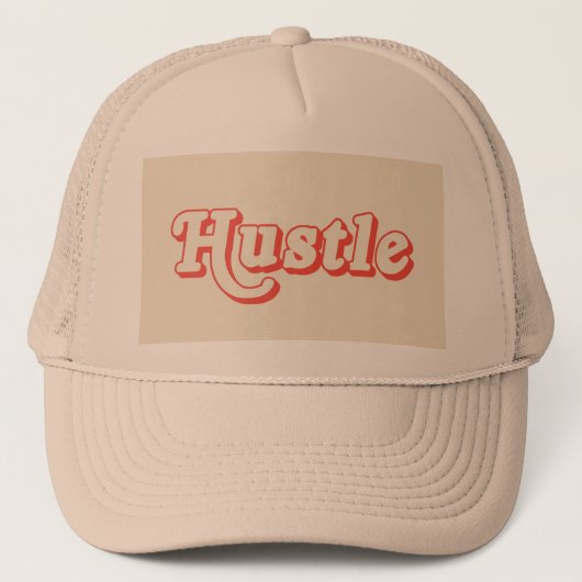 Hustle Trucker Mütze | Retro-Typografie-Basecap | (Vorderseite)