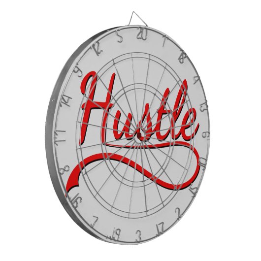 Hustle Typografy Art Dartscheibe (Vorderseite Links)