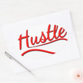 Hustle Typografy Art Ovaler Aufkleber (Umschlag)