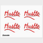 Hustle Typografy Art Ovaler Aufkleber (Blatt)