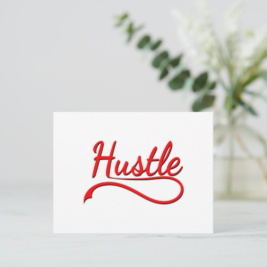 Hustle Typografy Art Postkarte (Stehend Vorderseite)
