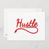 Hustle Typografy Art Postkarte (Vorne/Hinten)