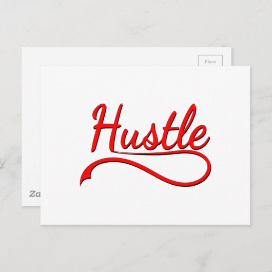 Hustle Typografy Art Postkarte (Vorne/Hinten)