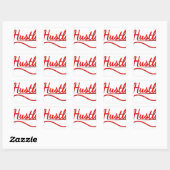 Hustle Typografy Art Quadratischer Aufkleber (Blatt)