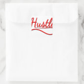 Hustle Typografy Art Quadratischer Aufkleber (Tasche)