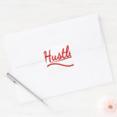 Hustle Typografy Art Quadratischer Aufkleber (Umschlag)