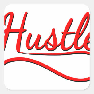 Hustle Typografy Art Quadratischer Aufkleber