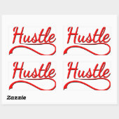 Hustle Typografy Art Rechteckiger Aufkleber (Blatt)